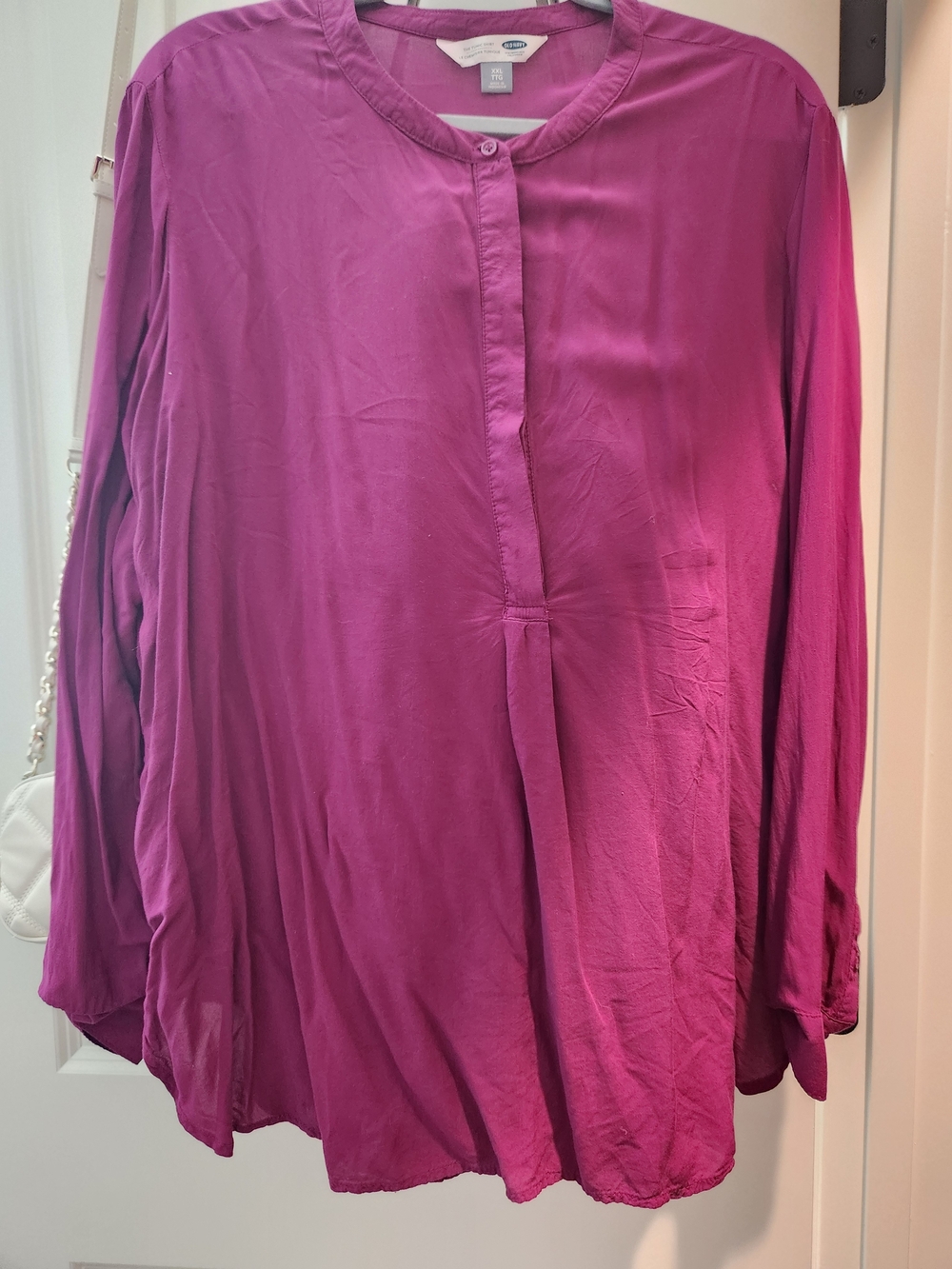 Old Navy Fuchsia Long-Sleeve Tunic Top